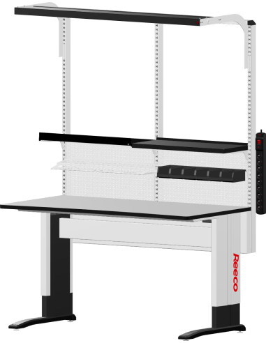 ESD stůl PREMIUM, elektricky výškově stavitelný 1530 x 750 mm s  příslušenstvím