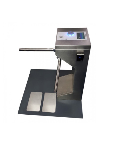 Combination ESD tester with turnstile, RFID reader and display