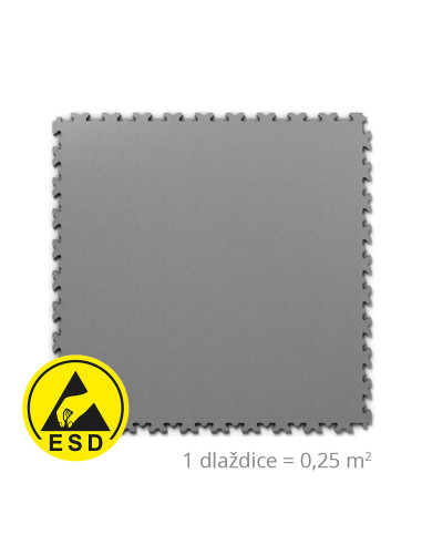 ESD floor puzzle, light grey, 510 x 510 mm