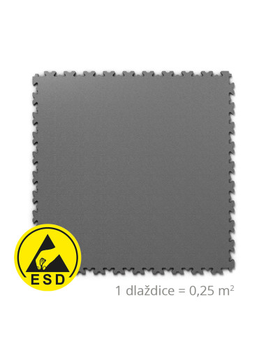 ESD floor puzzle, dark grey, 510 x 510 mm