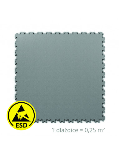 ESD floor puzzle, light grey, 510 x 510 mm